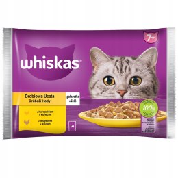 WHISKAS Mokra karma dla kota Drobiowa uczta Indyk Kurczak 4x85g