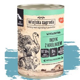 Wiejska Zagroda Indyk z królikiem 400g Wywkintna Hipoalericzna