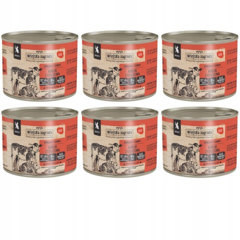 Wiejska Zagroda Królik z cielęciną 6x200 mokra dla kociąt