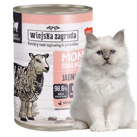 Wiejska Zagroda Monobiałkowa mokra karma dla kota Jagnięcina 400g