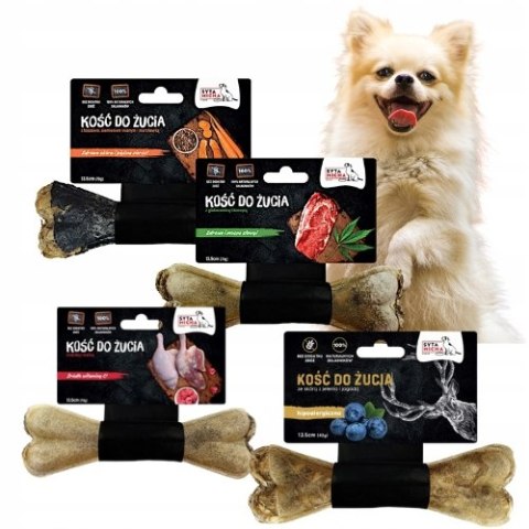 ZESTAW KOŚCI SYTA MICHA z jeleniem i jagodą NA STAWY NA PIĘKNĄ SIERŚĆ 4x13