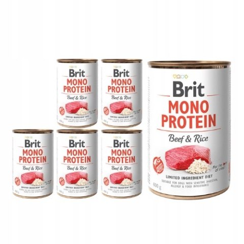 BRIT MONO PROTEIN BEEF & BROWN RICE 6x400g