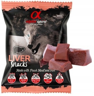 Przysmak dla psa Alpha Spirit z wątróbką 50g snack