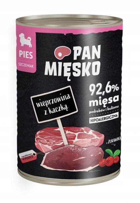 SZCZENIAK Pan Mięsko 400 g WIEPRZOWINA Z KACZKĄ