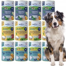 BALTICA MOKRA KARMA ZESTAW NOWCH SMAKÓW 12X400 INDYK WIEPRZOWINA GĘSINA