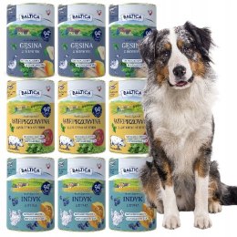 BALTICA MOKRA KARMA ZESTAW NOWCH SMAKÓW 9X400 INDYK WIEPRZOWINA GĘSINA