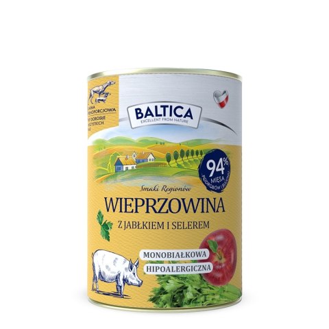 BALTICA MOKRA KARMA ZESTAW NOWCH SMAKÓW 9X400 INDYK WIEPRZOWINA GĘSINA