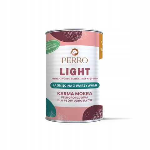 Karma mokra dla psa LIGHT Jagnięcina z warzywami PERRO 400g monobiałkowa