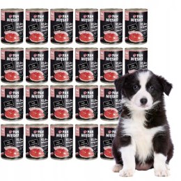 Pan Mięsko Indyk z wołowiną PUPPY 24X400 Zestaw Puszki SZCZENIAK