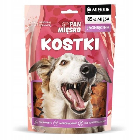 Pan Mięsko Naturalny Przysmak Dla Psa Kostki Z Jagnięciną 100g