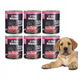 Pan Mięsko Wieprzowina z kaczką 6x800g Szczeniak Mokra Karma Puszki