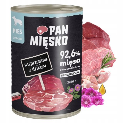 Pan Mięsko pies mokra WIEPRZOWINA Z DZIKIEM 400g