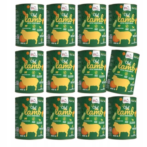 Syta Micha CHEF ZESTAW MONOPROTEIN LAMB JAGNIĘCINA 12x400G PUSZKI DLA ALER