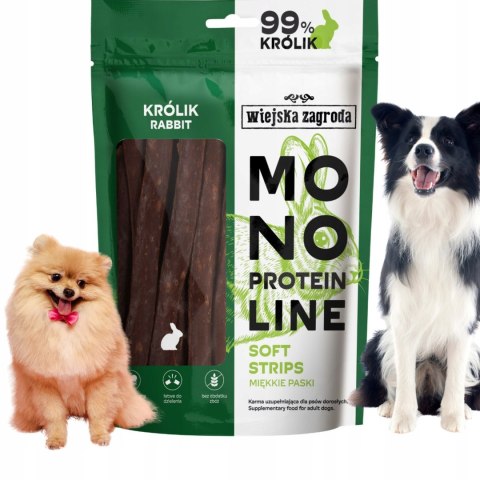 Wiejska Zagroda Przysmak dla psa Monoproteinowe miękkie paski Królik (doros