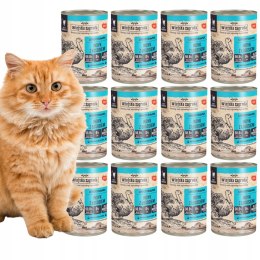 Wiejska Zagroda dla Kota ZESTAW 12x400g INDYK Z ŁOSOSIEM