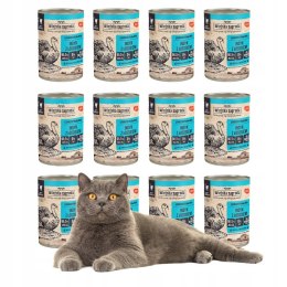 Wiejska Zagroda dla Kota ZESTAW 12x400g INDYK Z ŁOSOSIEM