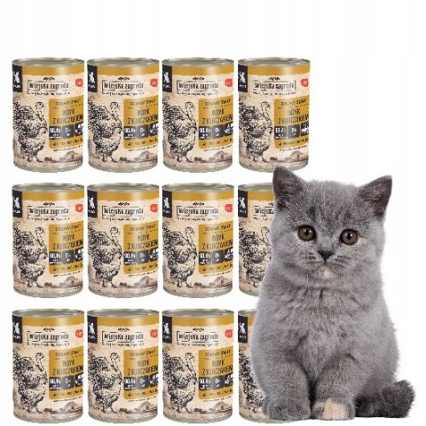 Wiejska Zagroda dla kociat 12x400 Indyk z kurczakiem