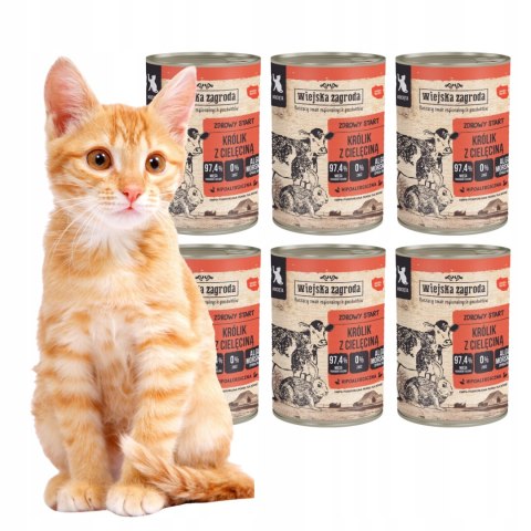 Wiejska Zagroda dla kociat Królik z cielęciną 6x400