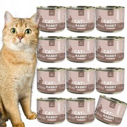 ZESTAW 12X200 POKUSA RABBIT KRÓLIK MONOPROTEINOWA MOKRA KARMA DLA KOTA