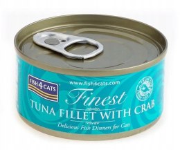Fish4Cats FINEST TUNA FILLET WITH CRAB Karma dla kota Tuńczyk z krabem 70g