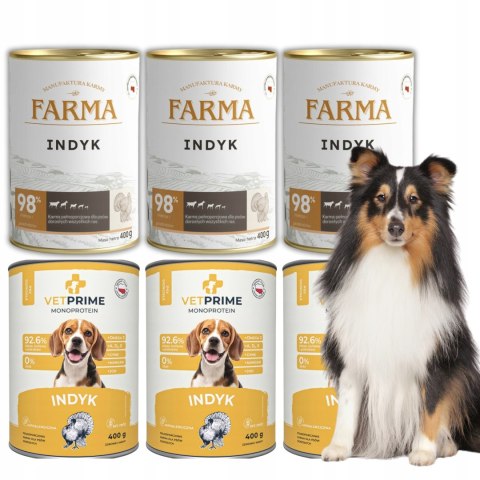 KARMA MONOBIAŁKOWA ZESTAW PRÓBNY INDYK 6X400 FARMA VETPRIME