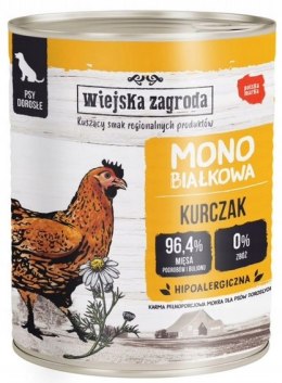 Karma mokra dla psa Wiejska Zagroda Kurczak monoproteinowa 800 g
