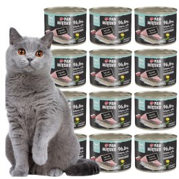 PAN MIĘSKO MORKA KARMA dla kota MIX SMAKÓW 12x200 KURCZAK Z DORSZEM