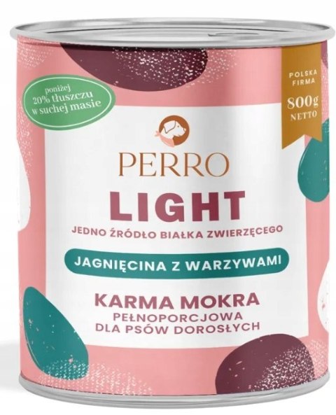 Perro LIGHT JAGNIĘCINA WARZYWA karma mokra dla psa 800g
