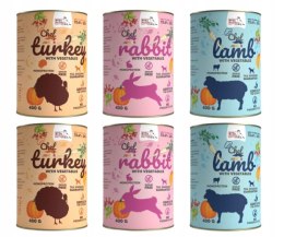 Syta Micha Chef JUNIOR 6X400 ZESTAW KRÓLIK INDYK JAGNIĘCINA MEGA smaki