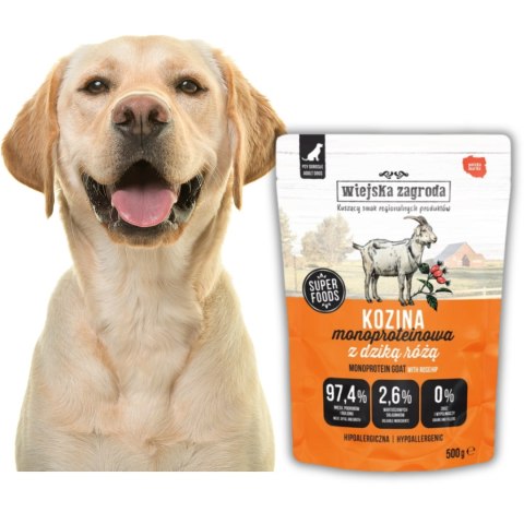 WIEJSKA ZAGRODA Kozina Monoproteinowa karma dla psa saszetka 500g