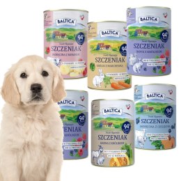 Baltica SZCZENIAK mokra karma MIX SMAKÓW JAGNIĘCINA królik Cielęcina 6x400g