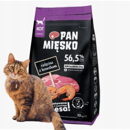 Pan Miesko CIELĘCINA Z KREWETKAMI 10KG KARMA KOT