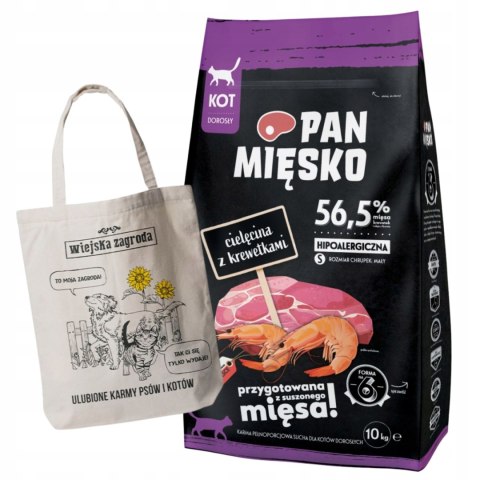 Pan Mięsko Cielęcina z Krewetką 10kg pyszna karma dla wybrednego kota