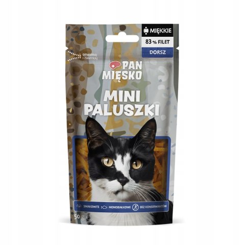 Przysmak dla kota Pan Mięsko Mini paluszki Dorsz 50g