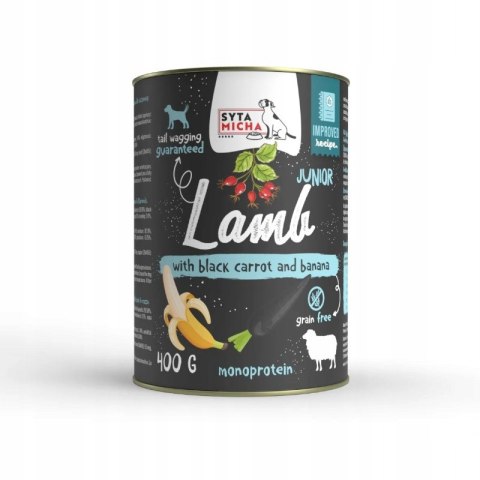 SYTA MICHA Jagnięcina z czarną marchwią i bananem JUNIOR 400g