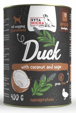Syta Micha CLASSIC DUCK Karma mono mokra Kaczka z kokosem i szałwią 400 g