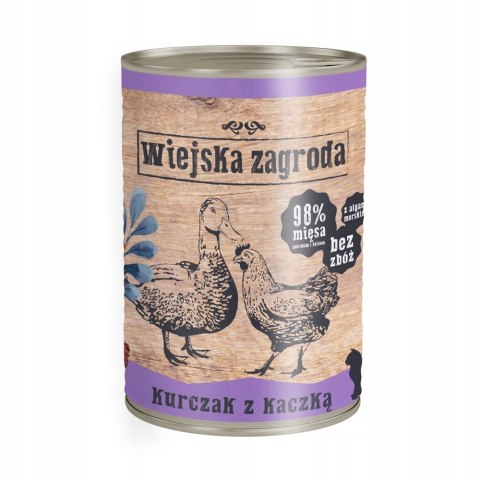 Wiejska Zagroda Kurczak z kaczką 400g puszka morka karma