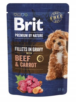 BRIT PREMIUM BY NATURE DOG POUCH 85G GRAVY FILLETS BEEF&CARROT