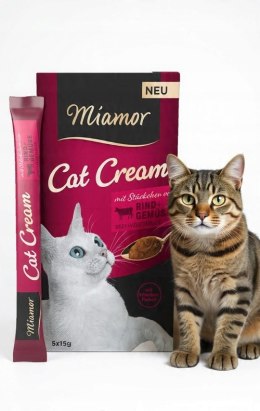Miamor Cat Cream wołowina i warzywa pasta dla kota przysmak 5x15g