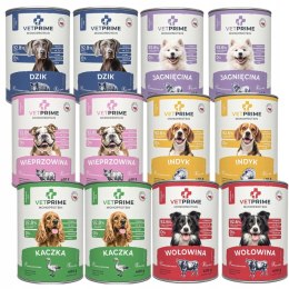 VetPrime ZESTAW JAGNIĘCINA KACZKA 12x400 MONOPROTEINOWA karma dla psa