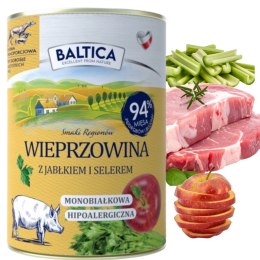 BALTICA Smaki Regionów Monobiałkowa Wieprzowina z jabłkiem i selerem 400g