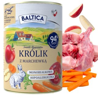 Baltica Smaki Regionów Królik z Marchewką 400G monobiałkowa dla alergika