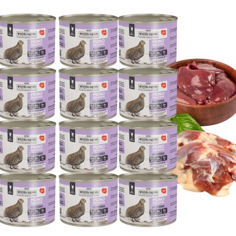 Wiejska Zagroda MONO Przepiórka dla kota 12x200g zestaw