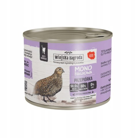 Wiejska Zagroda MONO Przepiórka dla kota 12x200g zestaw