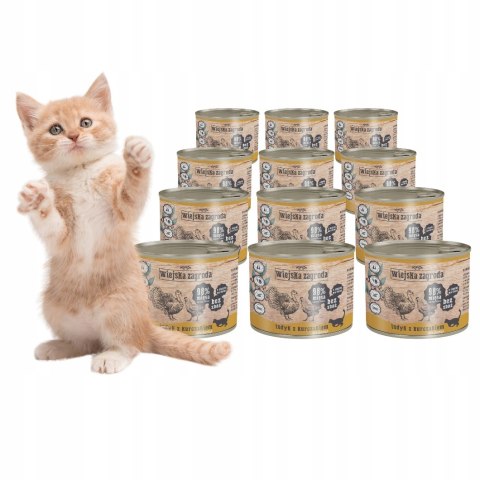 Wiejska Zagroda mokra karma dla kociąt 12x200 Indyk z kurczakiem