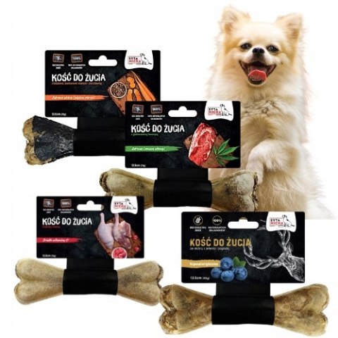 ZESTAW KOŚCI SYTA MICHA z jeleniem i jagodą NA STAWY NA PIĘKNĄ SIERŚĆ 4x13