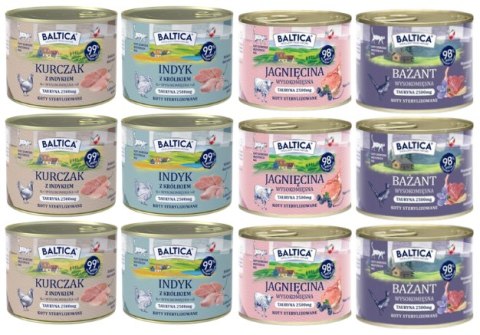 BALTICA 12x185g Karma Mokra dla Kota MIX 99% Mięsa HIT!