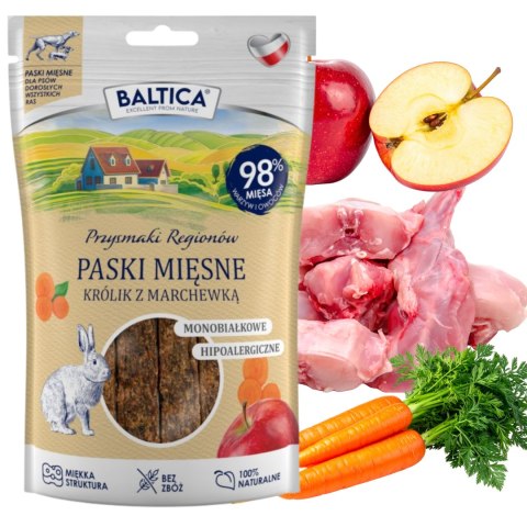 BALTICA PRZYSMAKI REGIONÓW Mięsne paski Królik z marchewką 90g