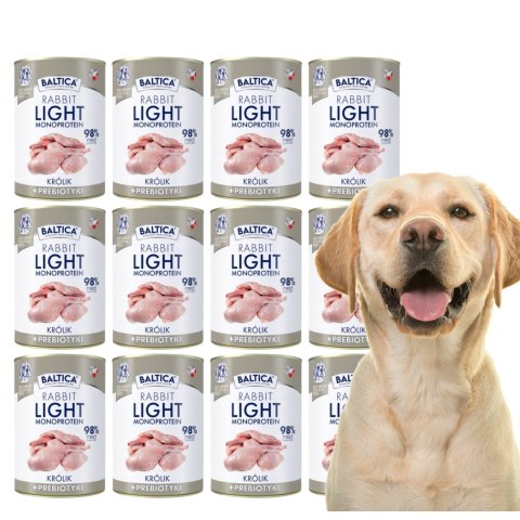 Baltica Królik Light monoproteinowa karma dla psów 12x400g