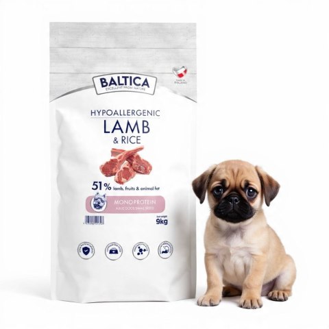 Baltica Nutraceutic Adult Jagnięcina z Ryżem XS/S 9kg Hipoalergiczna Karma